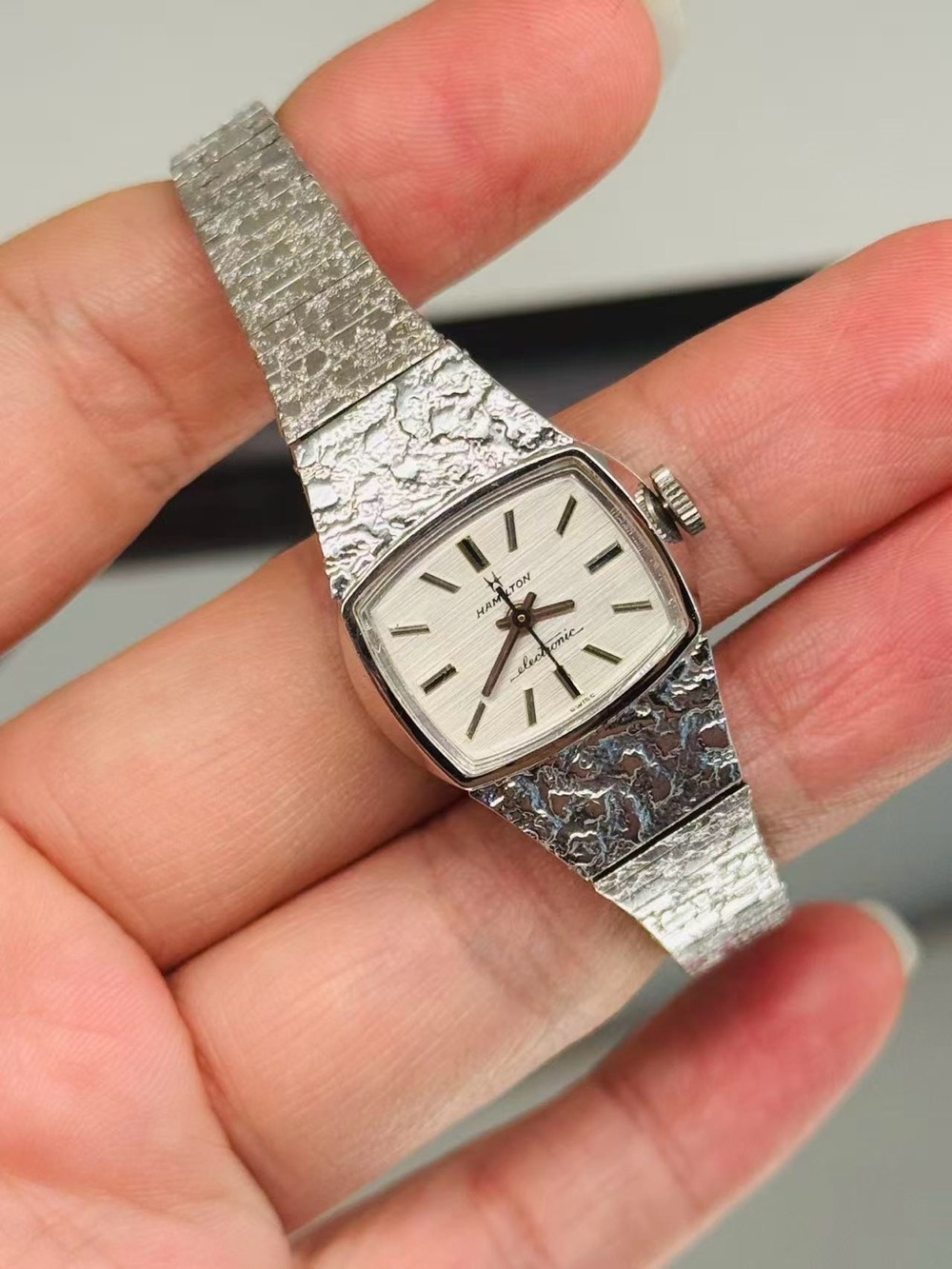 Vintage Hamilton Electronic Ladies 19mm Watch 10K RGP  New Battery Running
